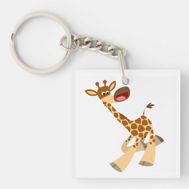 Llavero Personalizado lindo Ambling Giraffe Keychain acríl (Frente)