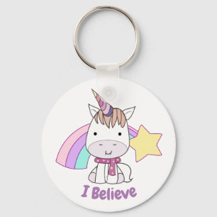 Llavero Personalizado lindo bebé Unicornio y arcoiris