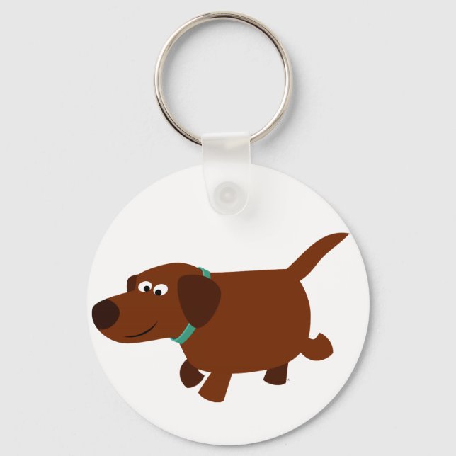 Llavero Personalizado lindo Chocolate Labrador Keychain (Anverso)