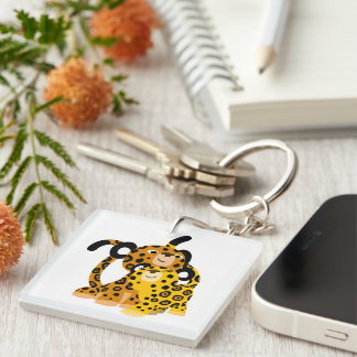 Llavero Personalizado lindo Jaguares en el amor Keychain a