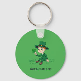 Llavero Personalizado lindo leprechaun con shamrock y arco