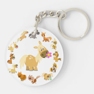 Llavero Personalizado lindo Ponies Mandala Acrylic Keychai