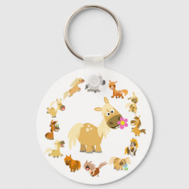 Llavero Personalizado lindo Ponies Mandala Keychain