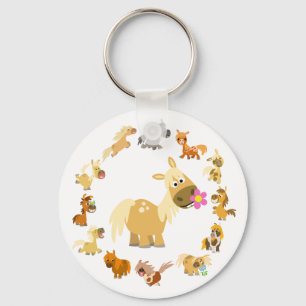 Llavero Personalizado lindo Ponies Mandala Keychain