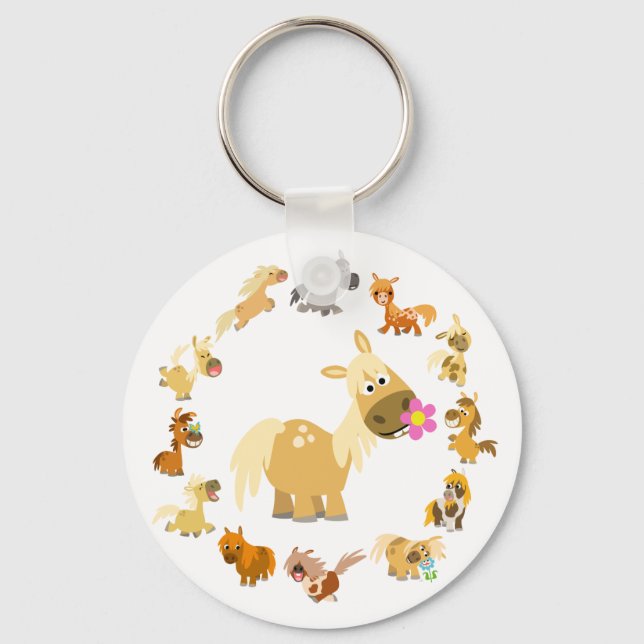 Llavero Personalizado lindo Ponies Mandala Keychain (Anverso)