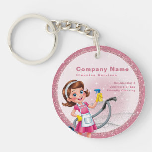Llavero Personalizado lindo Purpurina de código QR Limpiez