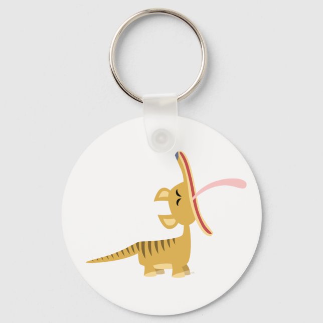 Llavero Personalizado lindo Yawning Thylacine Keychain (Anverso)