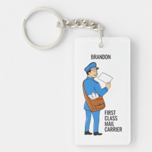 Llavero Personalizado Mailman Retro Carta Carrier