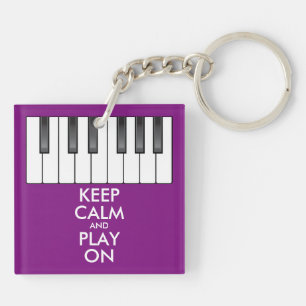 Llavero Personalizado MANTENER LA CALMA Y JUGAR CON piano
