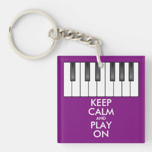 Llavero Personalizado MANTENER LA CALMA Y JUGAR CON piano