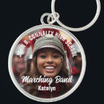Llavero Personalizado marcha banda de fotos espíritu de es<br><div class="desc">Esta genial cadena de teclas personalizada de la banda de música de la escuela secundaria para fotos muestra tipografía blanca del nombre de su equipo y jugador. Personalice con el nombre de la banda o la mascota a través de la fotografía del jugador.</div>