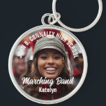 Llavero Personalizado marcha banda de fotos espíritu de es<br><div class="desc">Esta genial cadena de teclas personalizada de la banda de música de la escuela secundaria para fotos muestra tipografía blanca del nombre de su equipo y jugador. Personalice con el nombre de la banda o la mascota a través de la fotografía del jugador.</div>