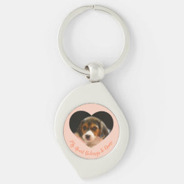 Llavero Personalizado Mascota en forma de corazón Foto y c