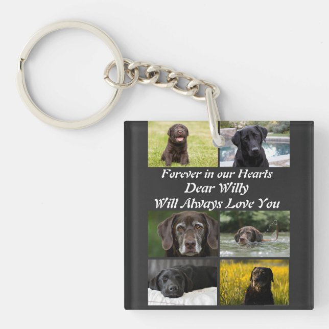 Llavero Personalizado Mascota moderno Memorial 6 Collage d (Frente)