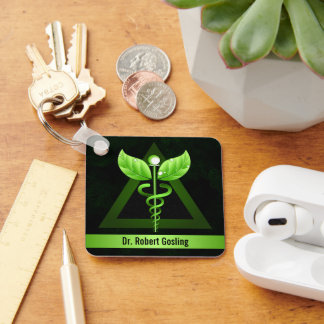 Llavero Personalizado Medicina Alternativa Verde Oscura Ca