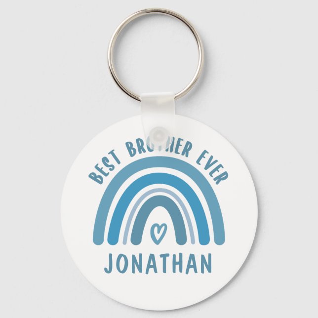 Llavero Personalizado Mejor Hermano Ever Hermano Arcoiris  (Anverso)