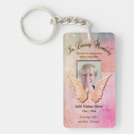 Llavero Personalizado Memorial Angel Wings Rosa Colores Añ