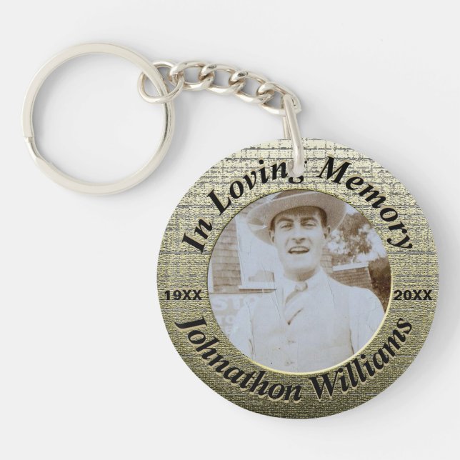 Llavero Personalizado Memorial Vintage Gold Look (Frente)