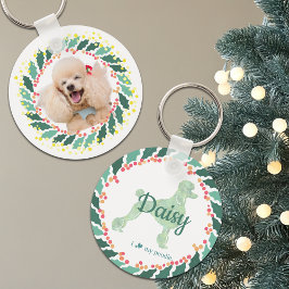 Llavero Personalizado Mint Poodle Silhouette y Photo Keych