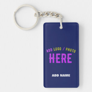 LLAVERO PERSONALIZADO MODERNO ELEGANTE NAVY AZUL VERIFICAD