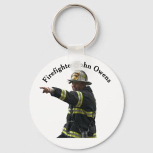 Llavero Personalizado moderno foto y nombre bombero