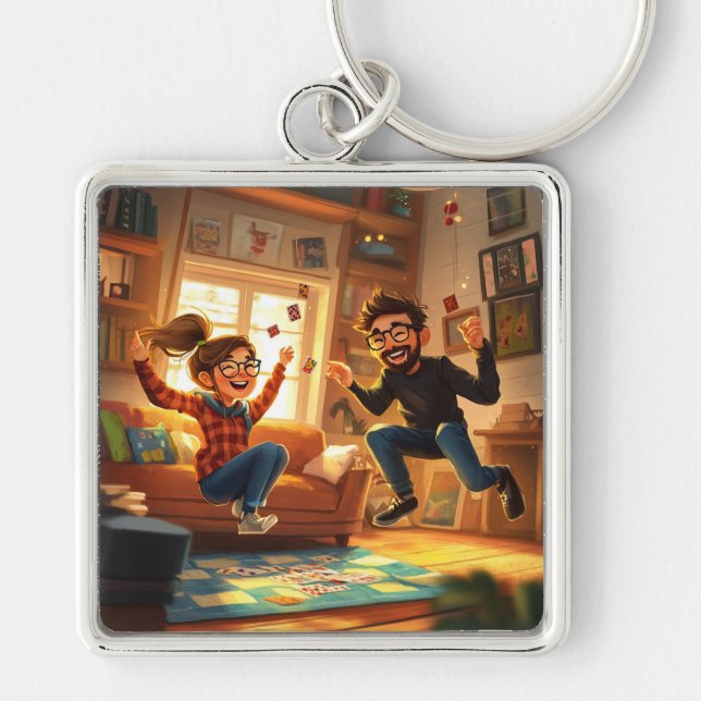 Llavero Personalizado Moderno Minimalista Mejor Amigos Fot (Frente)