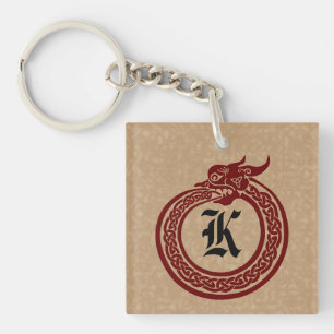 Llavero Personalizado Monograma Celta Ouroboros
