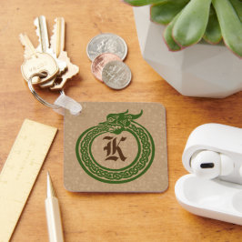 Llavero Personalizado Monograma Celtic Style Ouroboros Key
