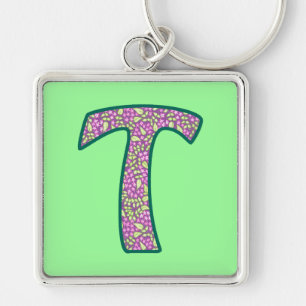 Llavero Personalizado Monograma T Keychain, Ditsy Floral P