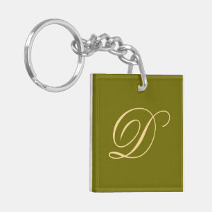 Llavero Personalizado monogramado verde oliva Monograma in