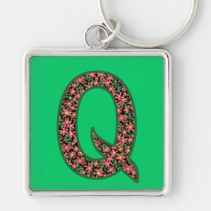 Llavero Personalizado Monogrammed Q Keychain, Patrón de pr