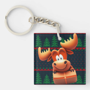 Llavero Personalizado Moose con Navidades regalando camise