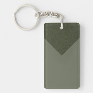 Llavero Personalizado Moss Green Chevron Keychain - Person