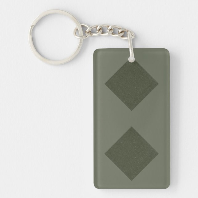 Llavero Personalizado Moss Green Dual Diamond Pattern Keyc (Frente)