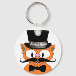 Llavero Personalizado Mustache Cat Senor Gato Keychain