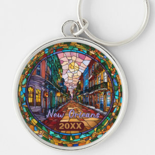 Llavero Personalizado New Orleans Bourbon Street con fecha