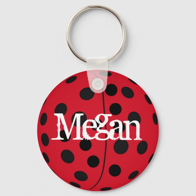 Llavero Personalizado Nombrado Megan Ladybug Keyring (Anverso)