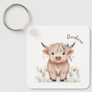 Llavero Personalizado Nombre Cute Moderno Boho Highland Co