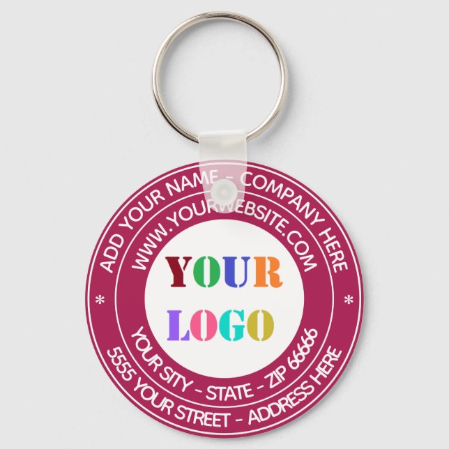 Llavero Personalizado Nombre de logotipo Dirección Sitio W (Anverso)
