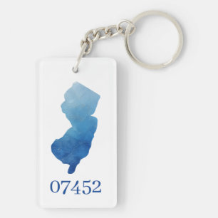 Llavero Personalizado Nueva Jersey Estado Forma Código pos