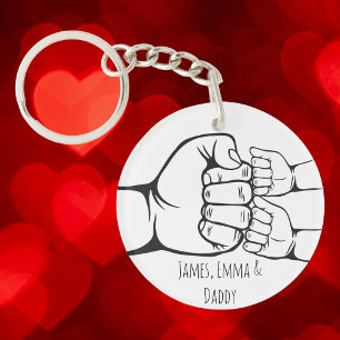 Llavero Personalizado Papá y niños Puño Bump