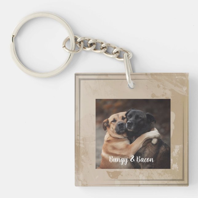 Llavero personalizado para amantes de perros con f (Frente)