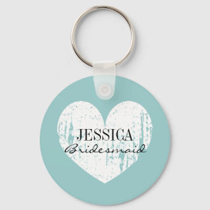 Llavero personalizado para dama de honor corazón