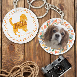 Llavero Personalizado Pastel Naranja Cavalier Silhouette K