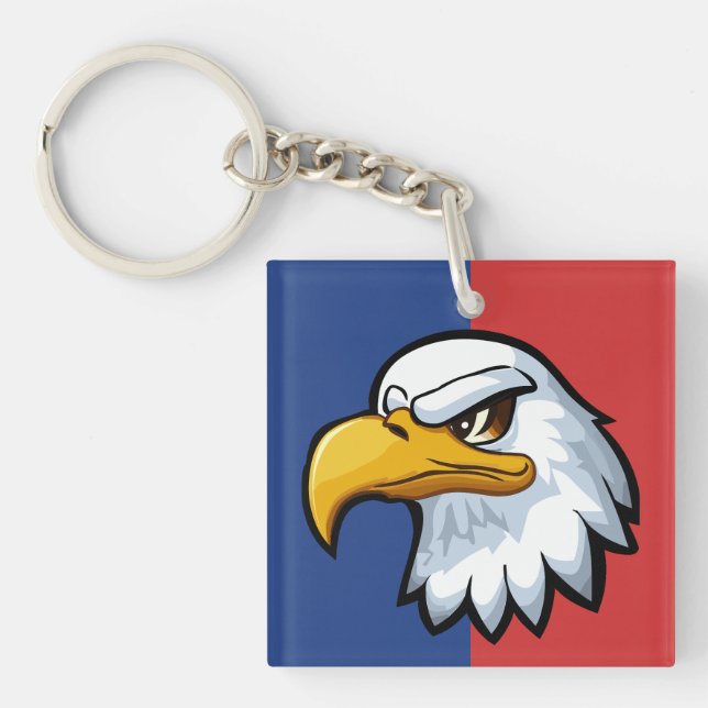Llavero Personalizado patriótico audaz Eagle Personalizado (Frente)