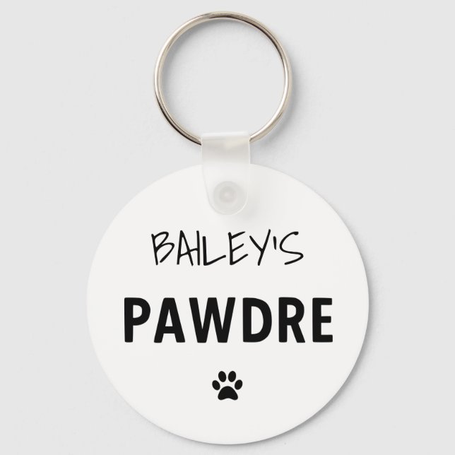 Llavero Personalizado Pawdre Typography Dog Dad New Dog (Anverso)