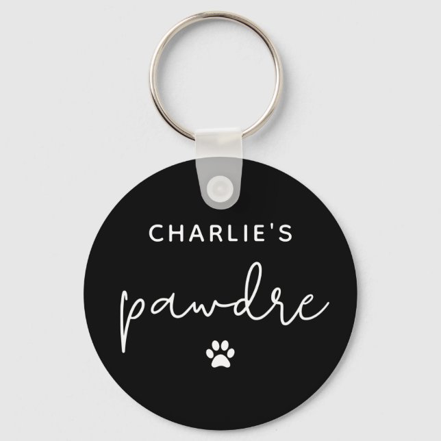 Llavero Personalizado Pawdre Typography Dog Dad New Dog (Anverso)