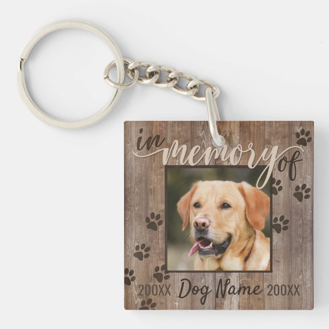 Llavero Personalizado Perro Memorial Madera Rusa Mira Keep (Frente)