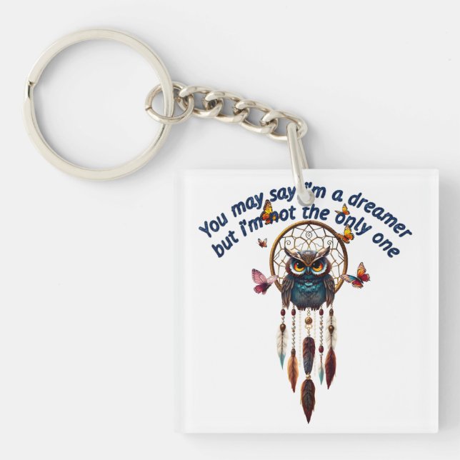 Llavero Personalizado Personaliza A Búho Boho Hermoso Hipp (Frente)