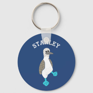 Llavero Personalizado personalizado de pájaro con pies azu